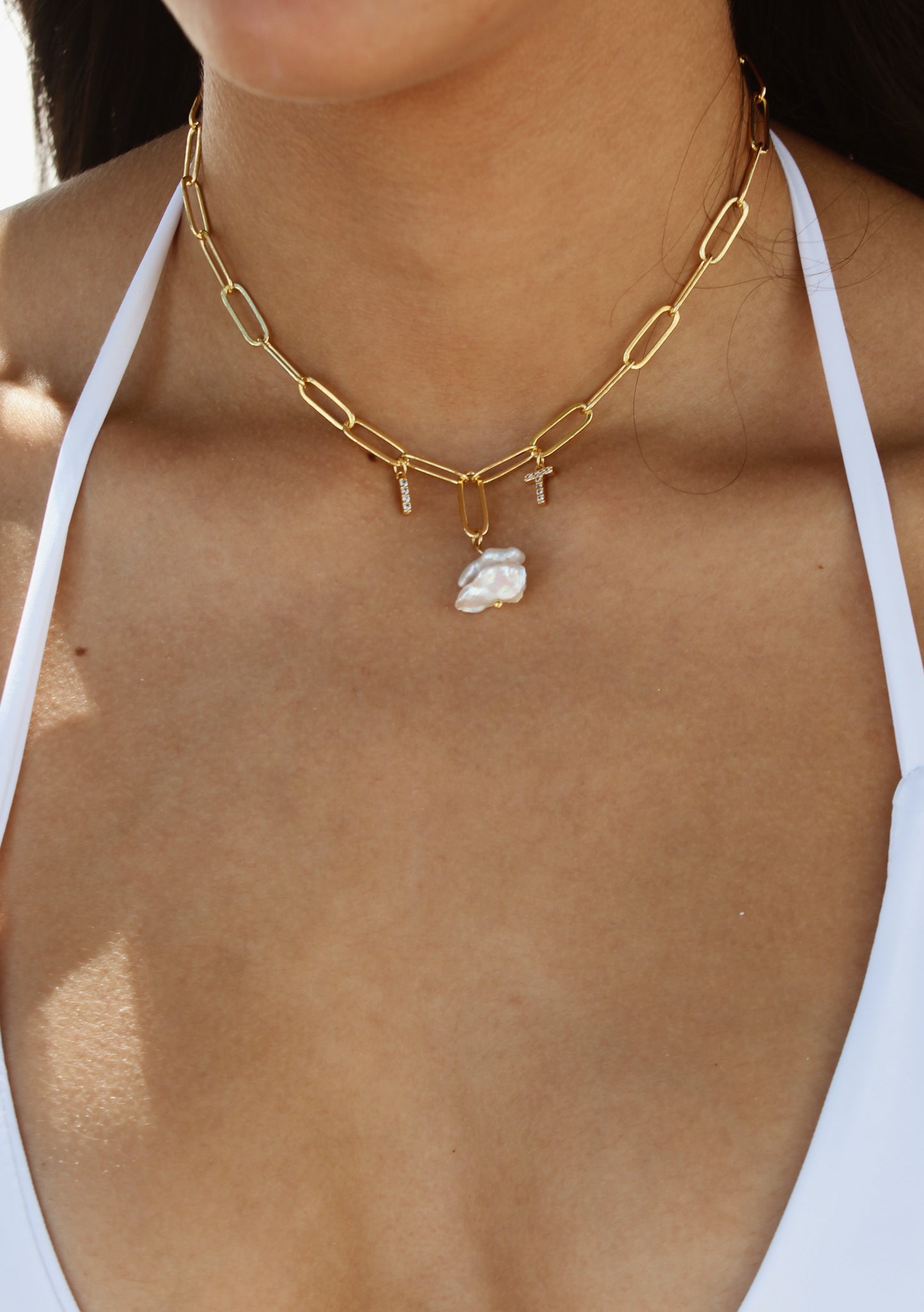 Initial Pearl Choker
