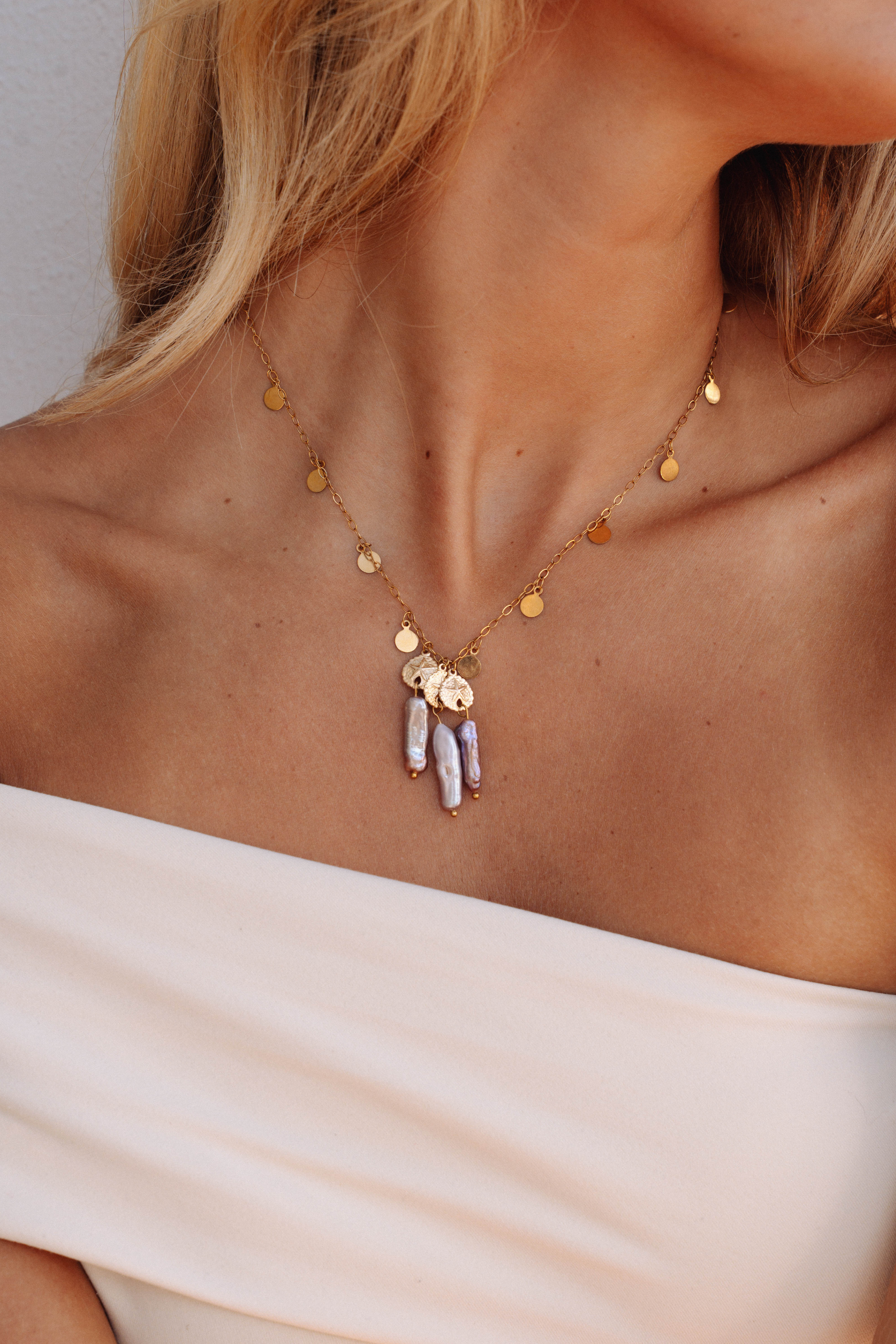 Lilac Sandollar Necklace