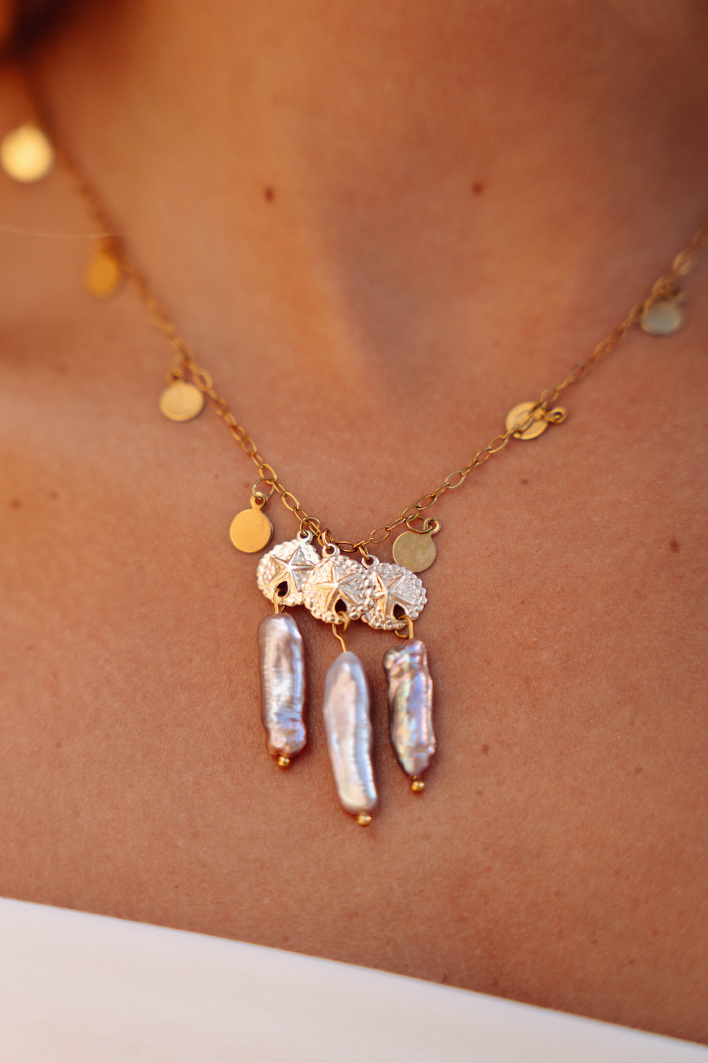 Lilac Sandollar Necklace