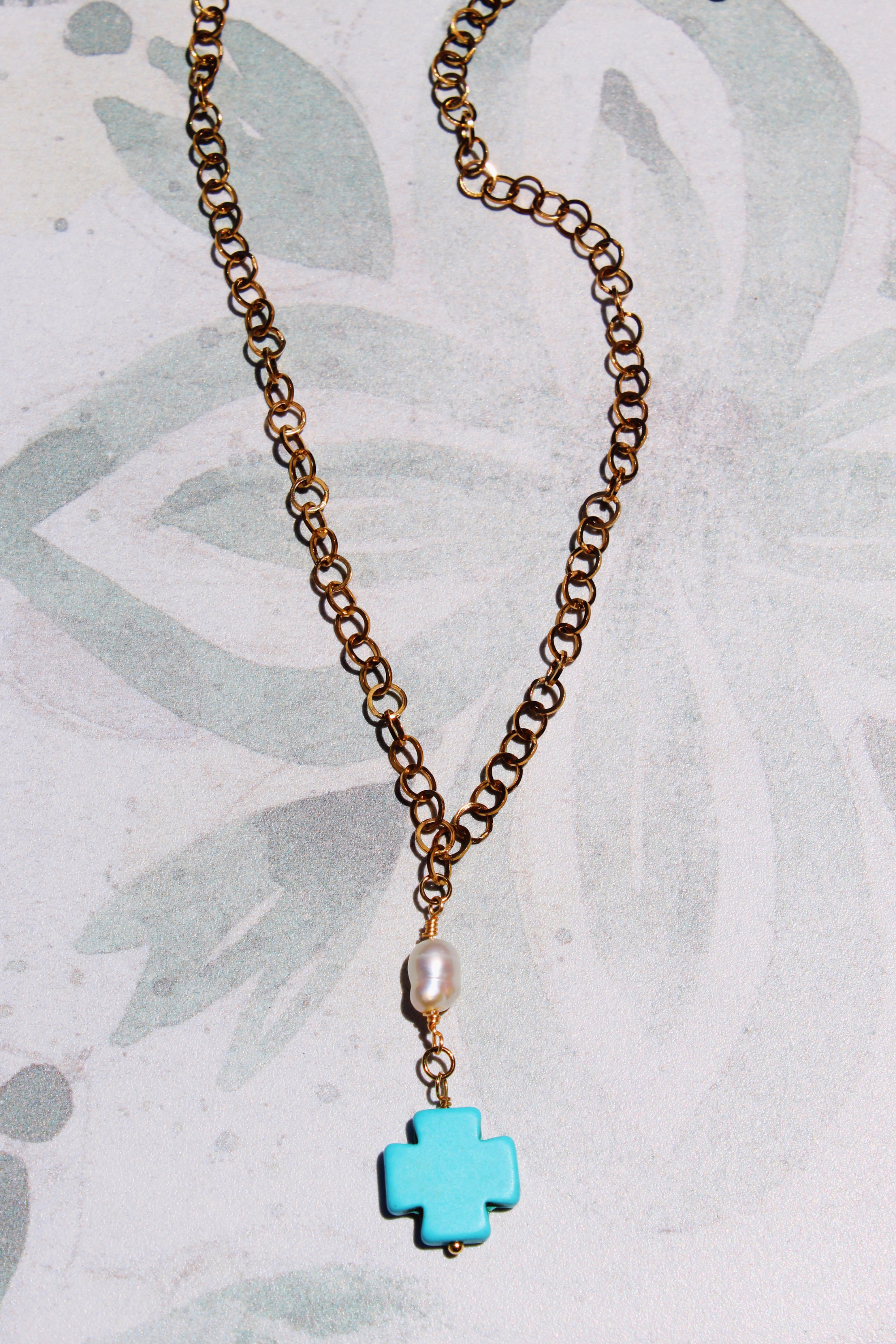 Turquoise Cross Necklace