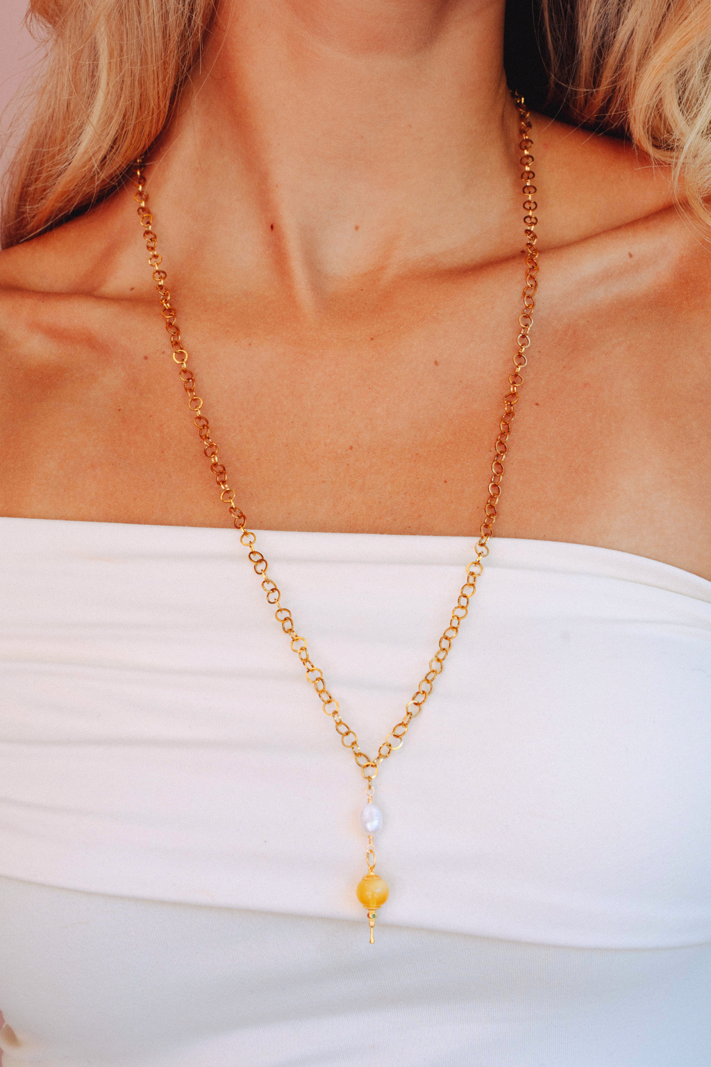 Yellow Drop Necklace
